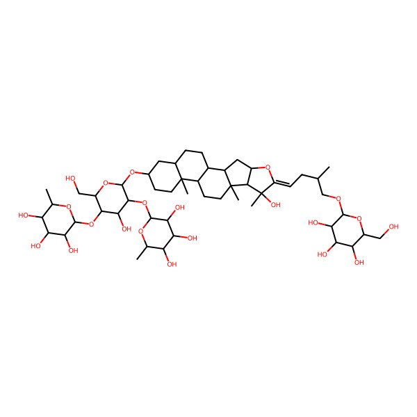2D Structure of 2-[4-Hydroxy-2-(hydroxymethyl)-6-[[7-hydroxy-7,9,13-trimethyl-6-[3-methyl-4-[3,4,5-trihydroxy-6-(hydroxymethyl)oxan-2-yl]oxybutylidene]-5-oxapentacyclo[10.8.0.02,9.04,8.013,18]icosan-16-yl]oxy]-5-(3,4,5-trihydroxy-6-methyloxan-2-yl)oxyoxan-3-yl]oxy-6-methyloxane-3,4,5-triol