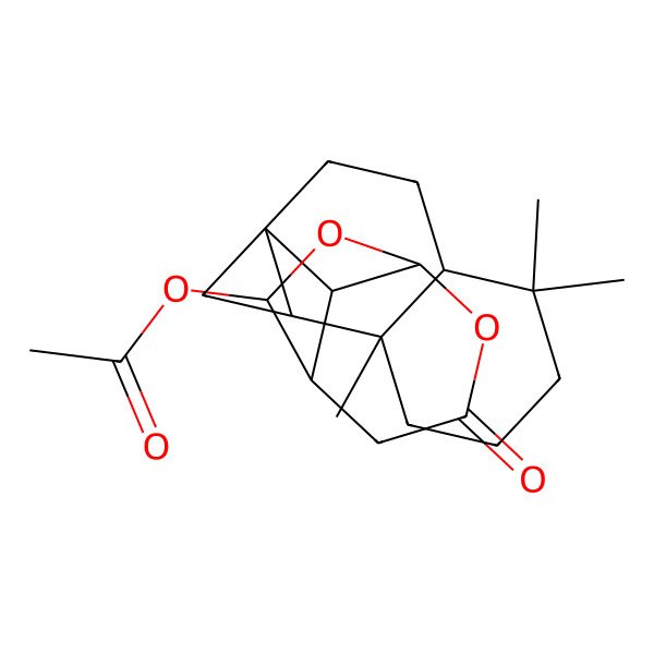 2D Structure of [8-(4,4,7a-Trimethyl-1,2,3,3a,5,6,7,7b-octahydrocyclopropa[a]naphthalen-1a-yl)-3-oxo-2,7-dioxabicyclo[3.2.1]octan-6-yl] acetate