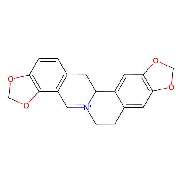 2D Structure of 5,7,17,19-Tetraoxa-13-azoniahexacyclo[11.11.0.02,10.04,8.015,23.016,20]tetracosa-2,4(8),9,13,15(23),16(20),21-heptaene