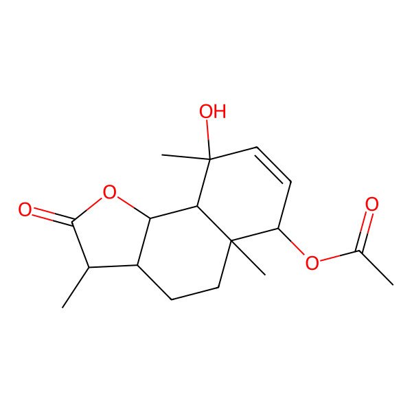2D Structure of [(3S,3aS,5aR,6S,9R,9aS,9bS)-9-hydroxy-3,5a,9-trimethyl-2-oxo-3a,4,5,6,9a,9b-hexahydro-3H-benzo[g][1]benzofuran-6-yl] acetate