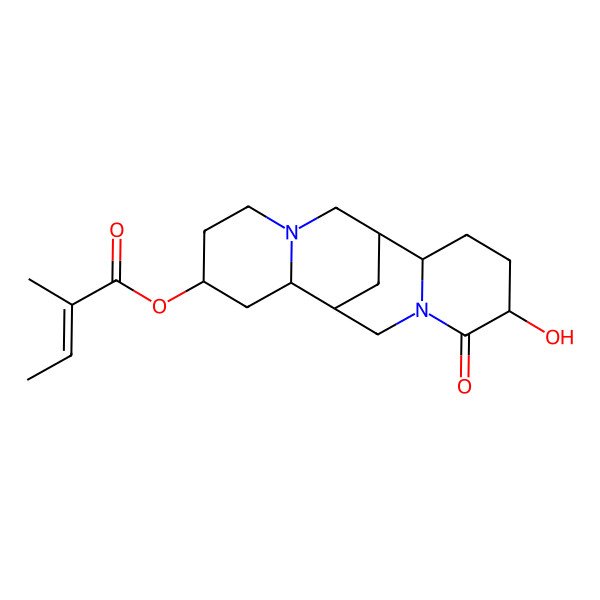 2D Structure of [(1S,2S,4S,9S,10R,13S)-13-hydroxy-14-oxo-7,15-diazatetracyclo[7.7.1.02,7.010,15]heptadecan-4-yl] (Z)-2-methylbut-2-enoate