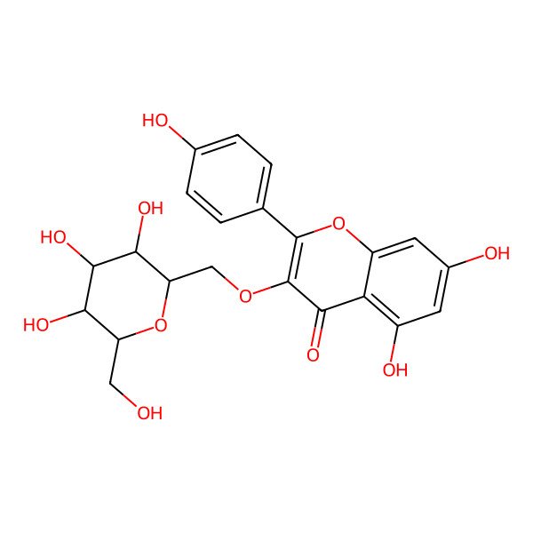 2D Structure of 5,7-dihydroxy-2-(4-hydroxyphenyl)-3-[[(2S,3R,4S,5S,6R)-3,4,5-trihydroxy-6-(hydroxymethyl)oxan-2-yl]methoxy]chromen-4-one