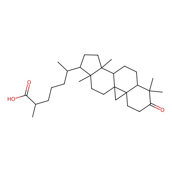 2D Structure of 2-Methyl-6-(7,7,12,16-tetramethyl-6-oxo-15-pentacyclo[9.7.0.01,3.03,8.012,16]octadecanyl)heptanoic acid