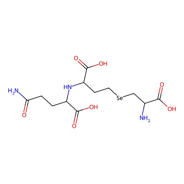 2D Structure of (2S)-5-amino-2-[[(1S)-3-[(2R)-2-amino-2-carboxyethyl]selanyl-1-carboxypropyl]amino]-5-oxopentanoic acid