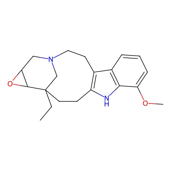 2D Structure of (15S,16S,18R)-15-ethyl-9-methoxy-17-oxa-1,11-diazapentacyclo[13.4.1.04,12.05,10.016,18]icosa-4(12),5(10),6,8-tetraene