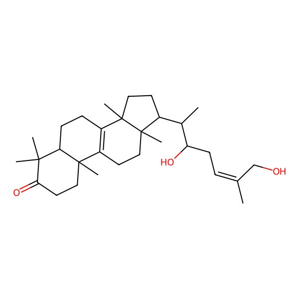 2D Structure of 17-(3,7-Dihydroxy-6-methylhept-5-en-2-yl)-4,4,10,13,14-pentamethyl-1,2,5,6,7,11,12,15,16,17-decahydrocyclopenta[a]phenanthren-3-one