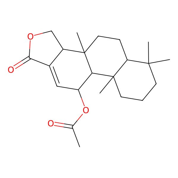 2D Structure of (3b,6,6,9a-Tetramethyl-1-oxo-3,3a,4,5,5a,7,8,9,9b,10-decahydronaphtho[2,1-e][2]benzofuran-10-yl) acetate