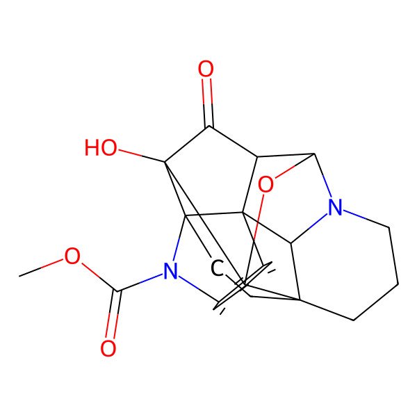 2D Structure of methyl (1R,2R,4R,5R,7R,12S,15S,23R)-4-hydroxy-3-oxo-6-oxa-8,16-diazaoctacyclo[10.10.1.01,15.02,7.04,15.05,12.08,23.017,22]tricosa-17,19,21-triene-16-carboxylate