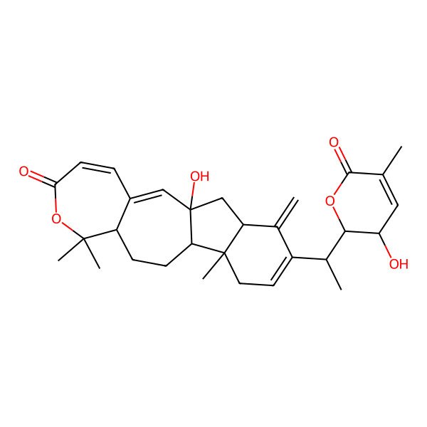 2D Structure of 1-Hydroxy-16-[1-(3-hydroxy-5-methyl-6-oxo-2,3-dihydropyran-2-yl)ethyl]-8,8,13-trimethyl-17-methylidene-7-oxatetracyclo[10.7.0.03,9.013,18]nonadeca-2,4,15-trien-6-one