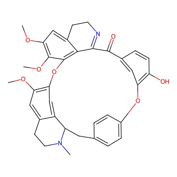 2D Structure of 9-Hydroxy-20,21,25-trimethoxy-30-methyl-7,23-dioxa-15,30-diazaheptacyclo[22.6.2.23,6.18,12.114,18.027,31.022,33]hexatriaconta-3(36),4,6(35),8,10,12(34),14,18,20,22(33),24,26,31-tridecaen-13-one