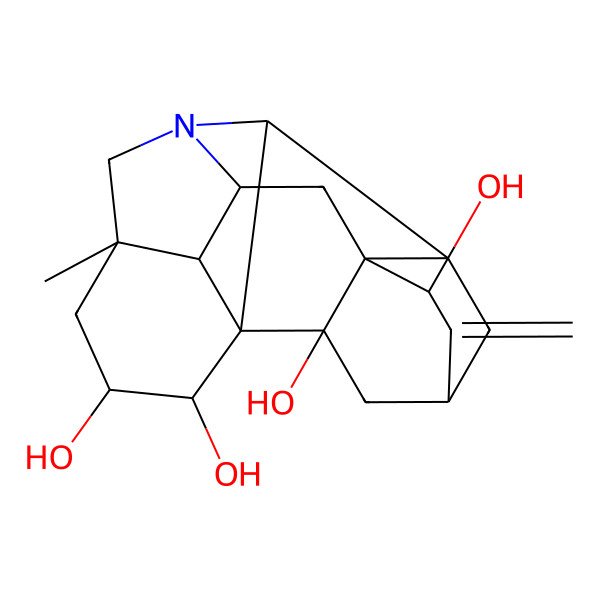 2D Structure of (1R,2S,3S,5S,8R,9S,11S,13R,14S,16S,17R,18S)-5-methyl-12-methylidene-7-azaheptacyclo[9.6.2.01,8.05,17.07,16.09,14.014,18]nonadecane-2,3,13,18-tetrol