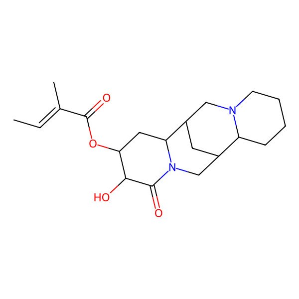 2D Structure of [(1S,2R,4R,5S,9S,10S)-5-hydroxy-6-oxo-7,15-diazatetracyclo[7.7.1.02,7.010,15]heptadecan-4-yl] (Z)-2-methylbut-2-enoate