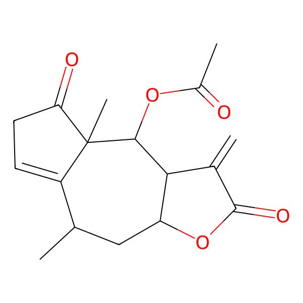 2D Structure of [(3aS,5R,8aR,9R,9aS)-5,8a-dimethyl-1-methylidene-2,8-dioxo-3a,4,5,7,9,9a-hexahydroazuleno[6,5-b]furan-9-yl] acetate