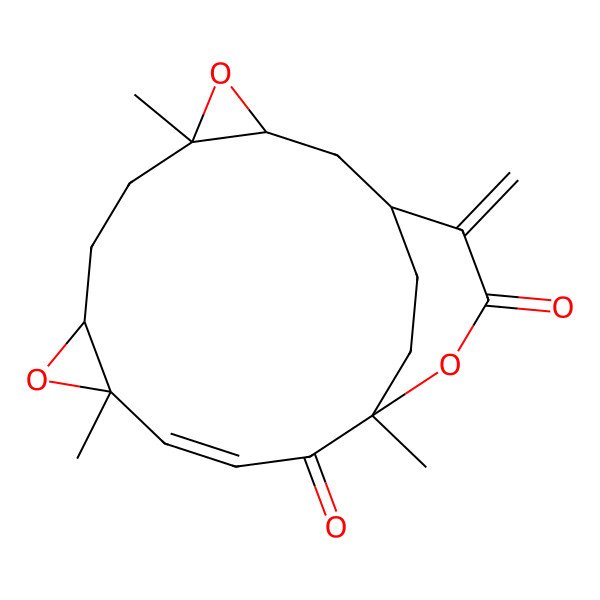 2D Structure of (1R,3S,5S,8R,10R,14R)-5,10,14-trimethyl-17-methylidene-4,9,15-trioxatetracyclo[12.3.2.03,5.08,10]nonadec-11-ene-13,16-dione