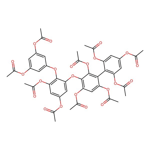 2D Structure of (1,1'-Biphenyl)-2,2',4,4',6,6'-hexol, 3-(3,5-bis(acetyloxy)-2-(3,5-bis(acetyloxy)phenoxy)phenoxy)-, hexaacetate