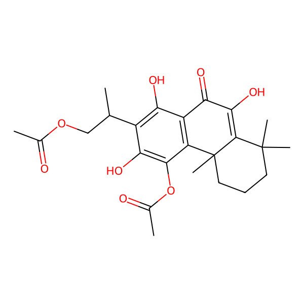 2D Structure of [(2R)-2-[(4bS)-4-acetyloxy-1,3,9-trihydroxy-4b,8,8-trimethyl-10-oxo-6,7-dihydro-5H-phenanthren-2-yl]propyl] acetate