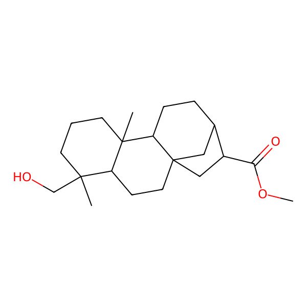 2D Structure of methyl (1S,4R,5R,9S,10S,13R,14R)-5-(hydroxymethyl)-5,9-dimethyltetracyclo[11.2.1.01,10.04,9]hexadecane-14-carboxylate