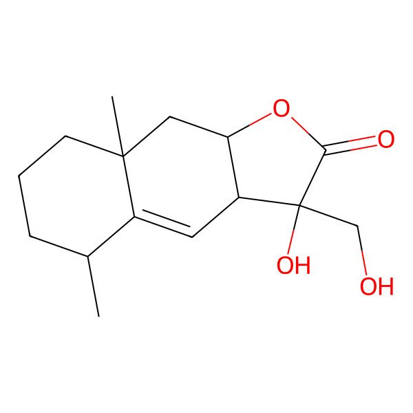 2D Structure of (3S,3aR,5S,8aR,9aS)-3-hydroxy-3-(hydroxymethyl)-5,8a-dimethyl-5,6,7,8,9,9a-hexahydro-3aH-benzo[f][1]benzofuran-2-one