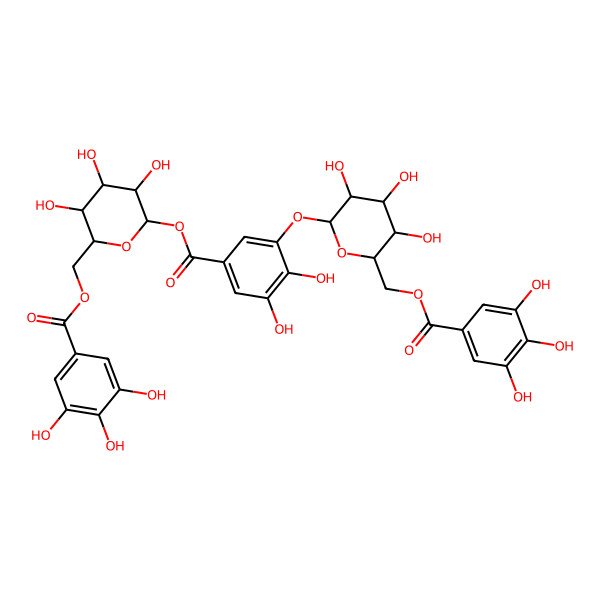 2D Structure of [6-[2,3-Dihydroxy-5-[3,4,5-trihydroxy-6-[(3,4,5-trihydroxybenzoyl)oxymethyl]oxan-2-yl]oxycarbonylphenoxy]-3,4,5-trihydroxyoxan-2-yl]methyl 3,4,5-trihydroxybenzoate