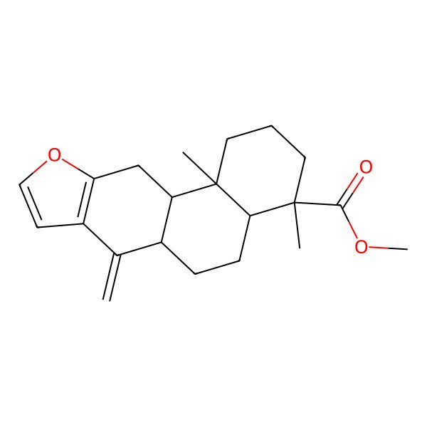 2D Structure of methyl (4S,4aR,6aR,11aS,11bR)-4,11b-dimethyl-7-methylidene-2,3,4a,5,6,6a,11,11a-octahydro-1H-naphtho[2,1-f][1]benzofuran-4-carboxylate
