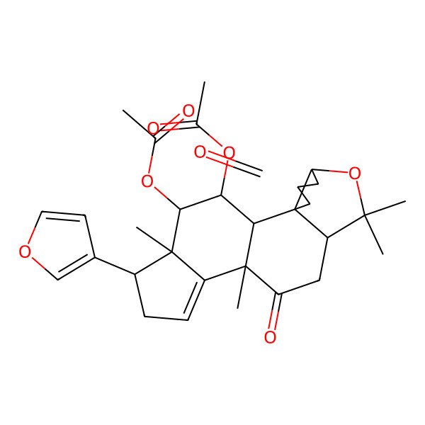 2D Structure of [18-Acetyloxy-16-(furan-3-yl)-8,8,12,17-tetramethyl-4,11-dioxo-7-oxapentacyclo[10.7.0.02,6.02,9.013,17]nonadec-13-en-19-yl] acetate