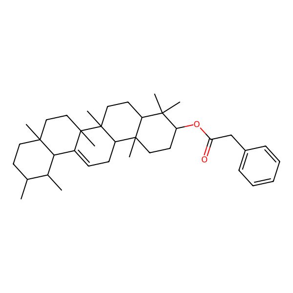 2D Structure of (4,4,6a,6b,8a,11,12,14b-octamethyl-2,3,4a,5,6,7,8,9,10,11,12,12a,14,14a-tetradecahydro-1H-picen-3-yl) 2-phenylacetate 2D Structure of (4,4,6a,6b,8a,11,12,14b-octamethyl-2,3,4a,5,6,7,8,9,10,11,12,12a,14,14a-tetradecahydro-1H-picen-3-yl) 2-phenylacetate