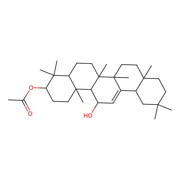 2D Structure of [(3S,4aR,6aR,6bS,8aR,12aR,14S,14aR,14bS)-14-hydroxy-4,4,6a,6b,8a,11,11,14b-octamethyl-1,2,3,4a,5,6,7,8,9,10,12,12a,14,14a-tetradecahydropicen-3-yl] acetate