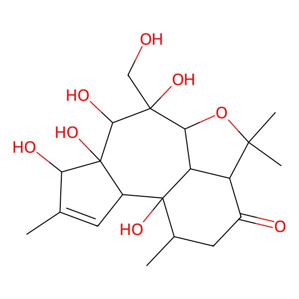 2D Structure of 1,5,6,7,8-Pentahydroxy-8-(hydroxymethyl)-4,11,11,15-tetramethyl-10-oxatetracyclo[7.6.1.02,6.012,16]hexadec-3-en-13-one