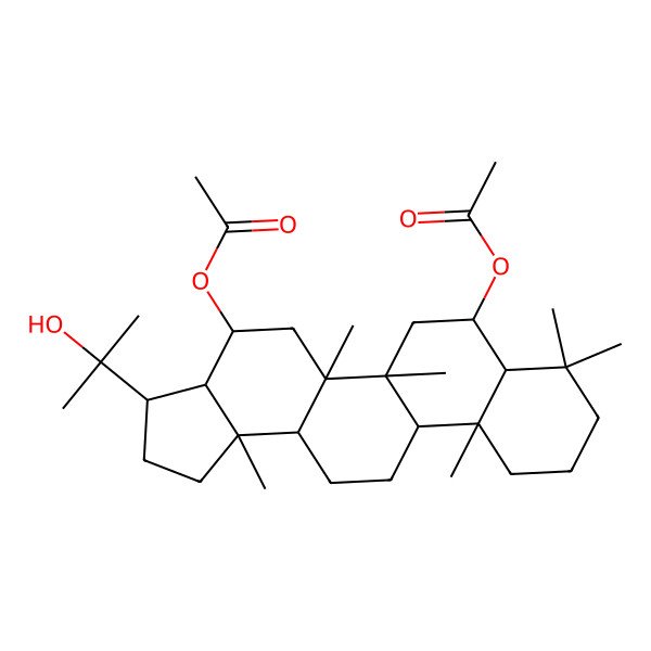 2D Structure of [7-Acetyloxy-3-(2-hydroxypropan-2-yl)-5a,5b,8,8,11a,13b-hexamethyl-1,2,3,3a,4,5,6,7,7a,9,10,11,11b,12,13,13a-hexadecahydrocyclopenta[a]chrysen-4-yl] acetate