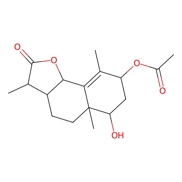 2D Structure of [(3S,3aS,5aR,6R,8S,9bS)-6-hydroxy-3,5a,9-trimethyl-2-oxo-3,3a,4,5,6,7,8,9b-octahydrobenzo[g][1]benzofuran-8-yl] acetate