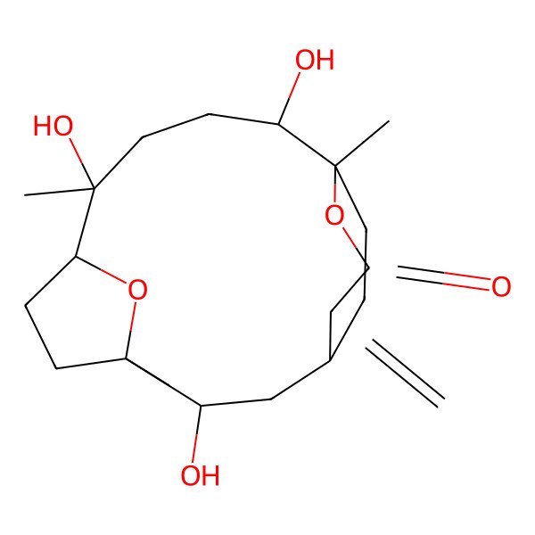 2D Structure of (1R,3S,4R,7R,8R,11R,12R)-3,8,11-trihydroxy-4,8,12-trimethyl-15-methylidene-13,18-dioxatricyclo[10.3.2.14,7]octadecan-14-one