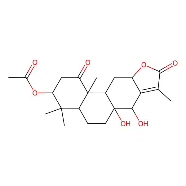 2D Structure of [(3S,4aR,6aS,7S,10aR,11aS,11bR)-6a,7-dihydroxy-4,4,8,11b-tetramethyl-1,9-dioxo-3,4a,5,6,7,10a,11,11a-octahydro-2H-naphtho[2,1-f][1]benzofuran-3-yl] acetate