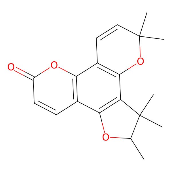 2D Structure of (4R)-4,5,5,9,9-pentamethyl-3,8,14-trioxatetracyclo[11.4.0.02,6.07,12]heptadeca-1(13),2(6),7(12),10,16-pentaen-15-one