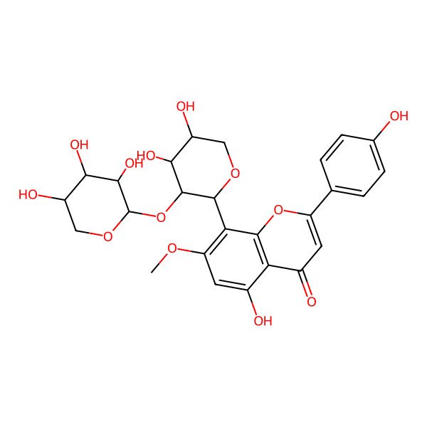 2D Structure of 8-[4,5-Dihydroxy-3-(3,4,5-trihydroxyoxan-2-yl)oxyoxan-2-yl]-5-hydroxy-2-(4-hydroxyphenyl)-7-methoxychromen-4-one