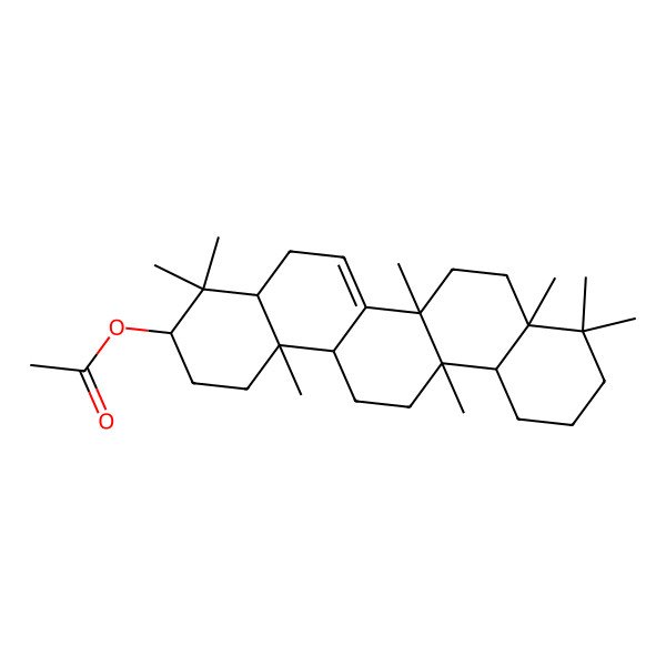 2D Structure of [(3S,4aR,6aS,6bS,8aS,12aR,14aR,14bR)-4,4,6a,6b,8a,9,9,14b-octamethyl-1,2,3,4a,5,7,8,10,11,12,12a,13,14,14a-tetradecahydropicen-3-yl] acetate