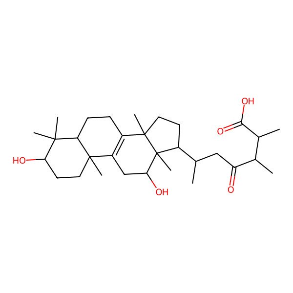2D Structure of (2S,3R,6R)-6-[(3R,5R,10S,12R,13R,14S,17R)-3,12-dihydroxy-4,4,10,13,14-pentamethyl-2,3,5,6,7,11,12,15,16,17-decahydro-1H-cyclopenta[a]phenanthren-17-yl]-2,3-dimethyl-4-oxoheptanoic acid