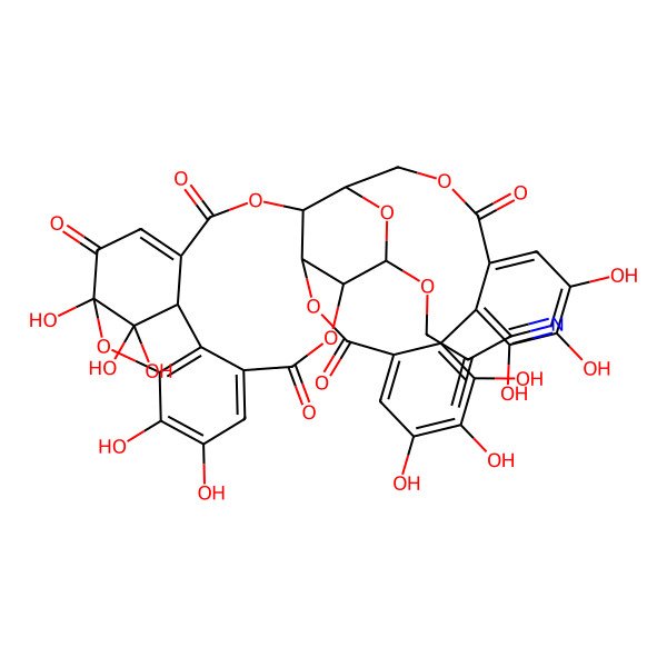 2D Structure of 2-[[(1R,7R,8S,26R,28R,29R,38R)-1,13,14,15,18,19,20,34,35,39,39-undecahydroxy-2,5,10,23,31-pentaoxo-6,9,24,27,30,40-hexaoxaoctacyclo[34.3.1.04,38.07,26.08,29.011,16.017,22.032,37]tetraconta-3,11,13,15,17,19,21,32,34,36-decaen-28-yl]oxymethyl]prop-2-enenitrile