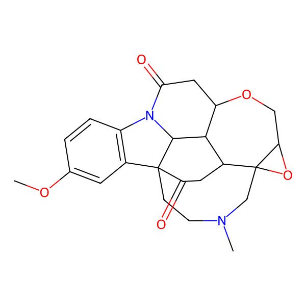 2D Structure of (1S,6R,8R,11R,23R,24R,25S)-18-methoxy-4-methyl-7,10-dioxa-4,14-diazaheptacyclo[12.6.5.01,25.06,8.06,23.011,24.015,20]pentacosa-15(20),16,18-triene-13,21-dione