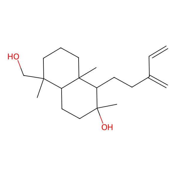 2D Structure of (1S,2S,4aS,5S,8aR)-5-(hydroxymethyl)-2,5,8a-trimethyl-1-(3-methylidenepent-4-enyl)-3,4,4a,6,7,8-hexahydro-1H-naphthalen-2-ol