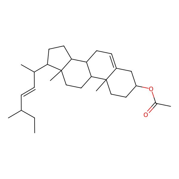 2D Structure of [(3S,8R,9R,10R,13R,14R,17R)-10,13-dimethyl-17-[(Z,2R,5R)-5-methylhept-3-en-2-yl]-2,3,4,7,8,9,11,12,14,15,16,17-dodecahydro-1H-cyclopenta[a]phenanthren-3-yl] acetate