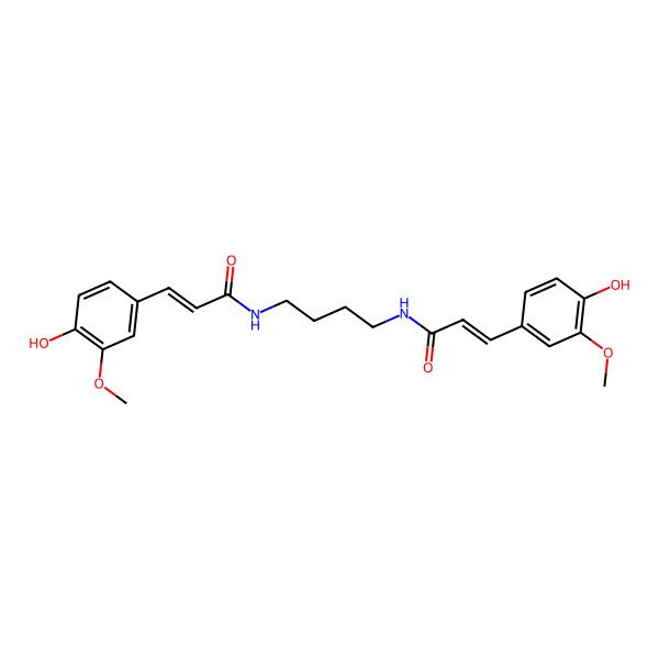 2D Structure of (Z)-3-(4-hydroxy-3-methoxyphenyl)-N-[4-[[(E)-3-(4-hydroxy-3-methoxyphenyl)prop-2-enoyl]amino]butyl]prop-2-enamide