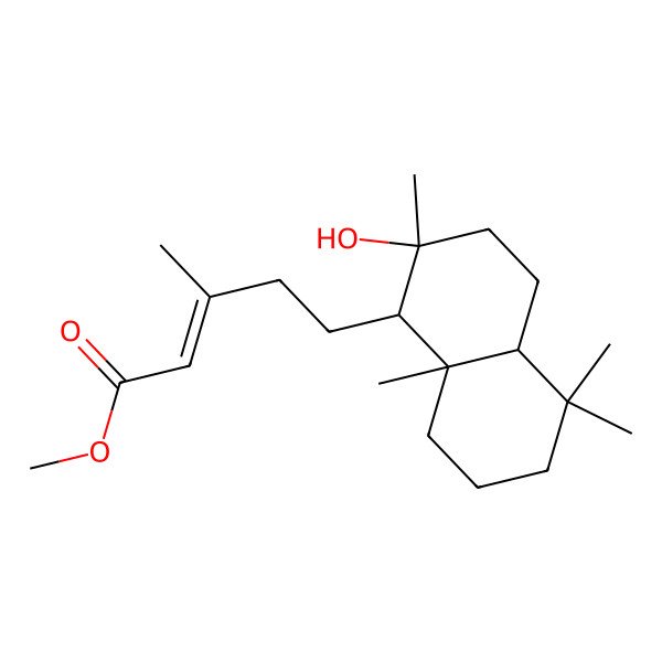 2D Structure of methyl (Z)-5-[(1R,2R,4aS,8aS)-2-hydroxy-2,5,5,8a-tetramethyl-3,4,4a,6,7,8-hexahydro-1H-naphthalen-1-yl]-3-methylpent-2-enoate