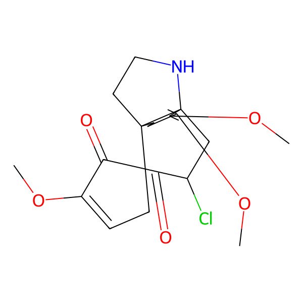 2D Structure of 11-Chloro-2',4,5-trimethoxyspiro[7-azatricyclo[4.3.3.01,6]dodec-4-ene-10,5'-cyclopent-2-ene]-1',3-dione