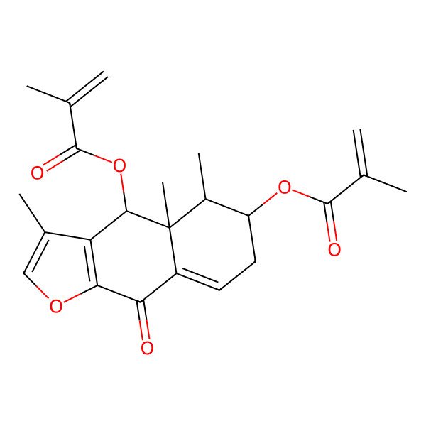 2D Structure of [(4S,4aR,5R,6S)-3,4a,5-trimethyl-4-(2-methylprop-2-enoyloxy)-9-oxo-4,5,6,7-tetrahydrobenzo[f][1]benzofuran-6-yl] 2-methylprop-2-enoate