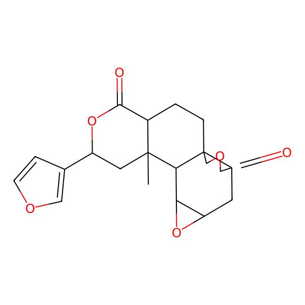 2D Structure of (1S,4S,7R,9R,10S,11R,13S,15R)-7-(furan-3-yl)-9-methyl-6,12,17-trioxapentacyclo[8.8.0.01,15.04,9.011,13]octadecane-5,16-dione
