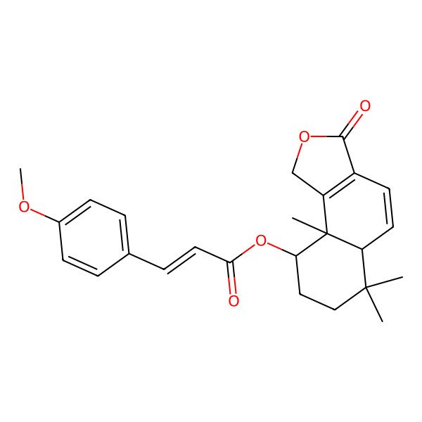 2D Structure of [(5aS,9R,9aS)-6,6,9a-trimethyl-3-oxo-5a,7,8,9-tetrahydro-1H-benzo[e][2]benzofuran-9-yl] (E)-3-(4-methoxyphenyl)prop-2-enoate