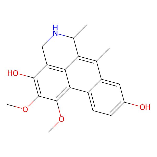 2D Structure of 15,16-Dimethoxy-8,10-dimethyl-11-azatetracyclo[7.7.1.02,7.013,17]heptadeca-1,3,5,7,9(17),13,15-heptaene-5,14-diol