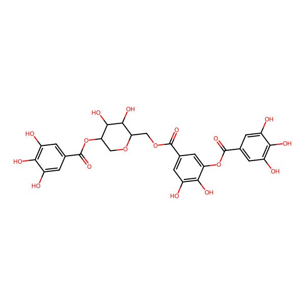 2D Structure of [6-[[3,4-Dihydroxy-5-(3,4,5-trihydroxybenzoyl)oxybenzoyl]oxymethyl]-4,5-dihydroxyoxan-3-yl] 3,4,5-trihydroxybenzoate