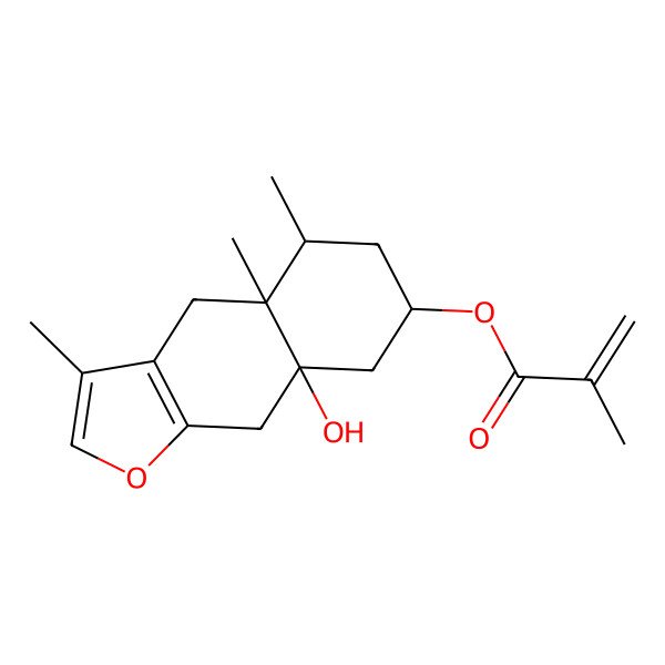 2D Structure of [(4aR,5S,7R,8aS)-8a-hydroxy-3,4a,5-trimethyl-4,5,6,7,8,9-hexahydrobenzo[f][1]benzofuran-7-yl] 2-methylprop-2-enoate