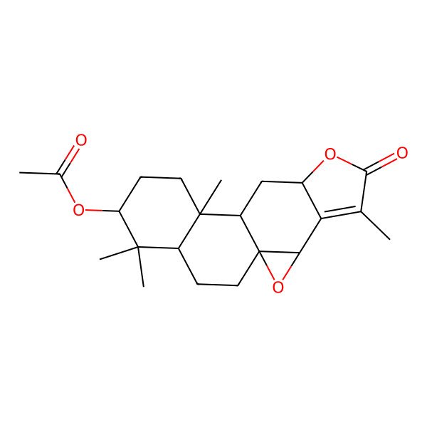 2D Structure of [(1S,3R,8R,10S,11R,14R,16S)-5,11,15,15-tetramethyl-6-oxo-2,7-dioxapentacyclo[8.8.0.01,3.04,8.011,16]octadec-4-en-14-yl] acetate